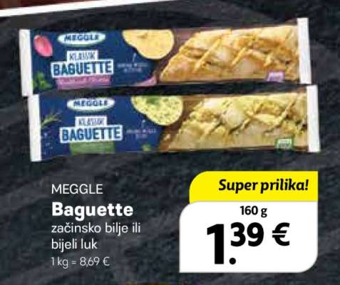 MEGGLE Baguette začinsko bilje ili bijeli luk