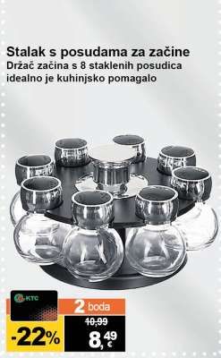 Stalak s posudama za začine