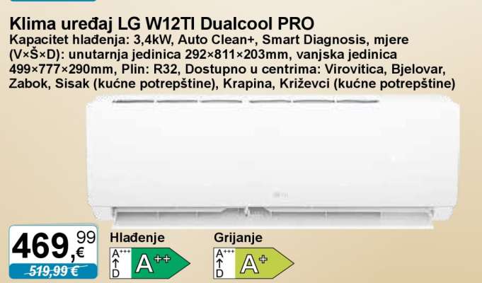 Klima uređaj LG W12TI Dualcool PRO