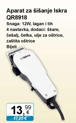 Aparat za šišanje Iskra QR8918