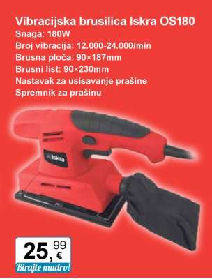 Vibracijska brusilica Iskra OS180