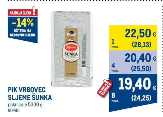 PIK VRBOVEC SLJEME ŠUNKA