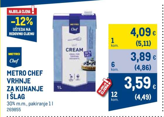 METRO Chef VRHNJE ZA KUHANJE I ŠLAG