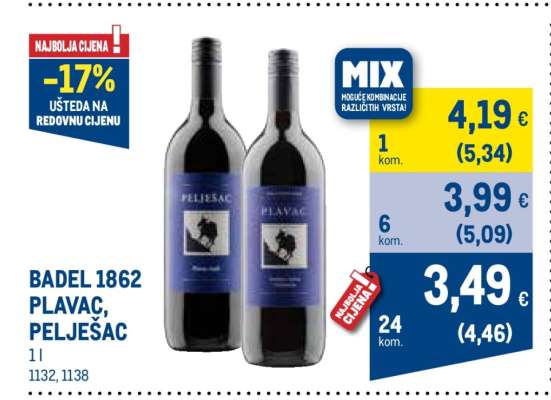 BADEL 1862 PLAVAC, PELJEŠAC