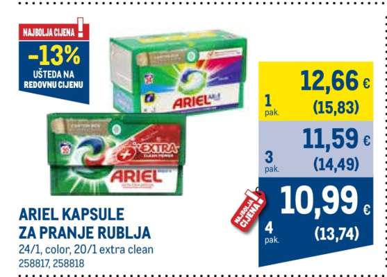 ARIEL KAPSULE ZA PRANJE RUBLJA