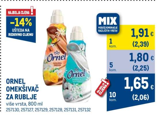 ORNEL Omekšivač za rublje