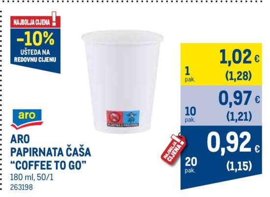 ARO PAPIRNATA ČAŠA “COFFEE TO GO”