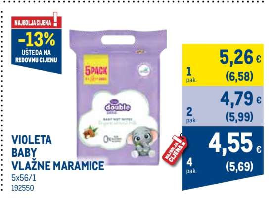 VIOLETA BABY VLAŽNE MARAMICE