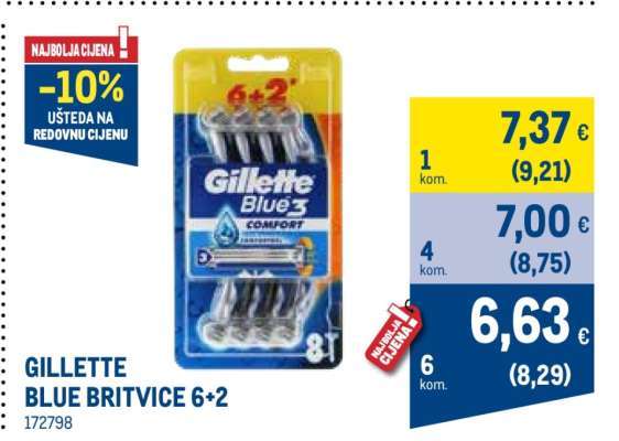 GILLETTE BLUE BRITVICE 6+2