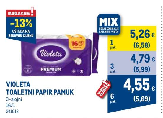 Violeta Toaletni Papir Pamuk