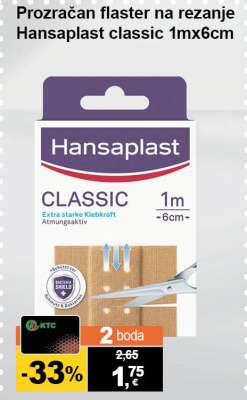 Hansaplast classic 1mx6cm