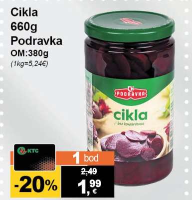 Cikla 660g Podravka