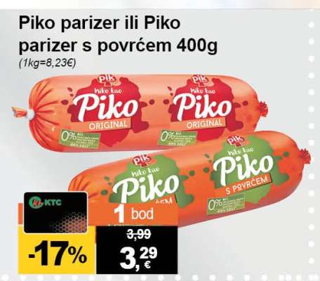 Piko parizer ili Piko parizer s povrćem 400g