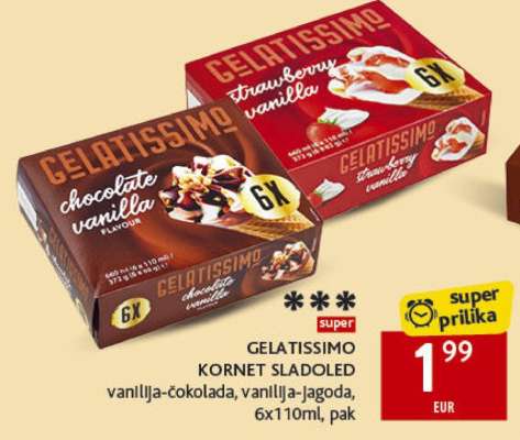 GELATISSIMO KORNET SLADOLED