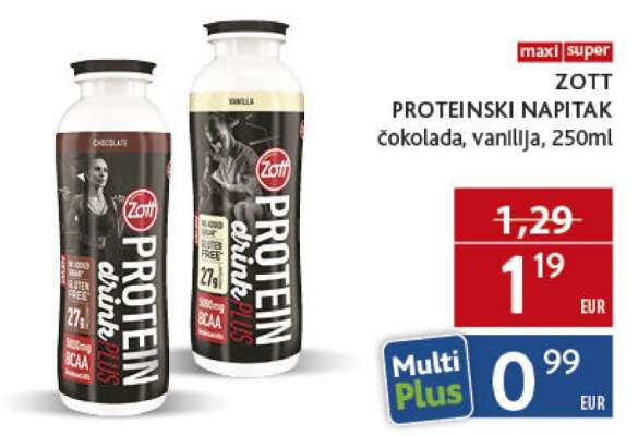 ZOTT PROTEINSKI NAPITAK čokolada, vanilja, 250ml