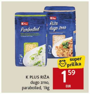 K PLUS RIŽA dugo zrno, parabolled, 1kg