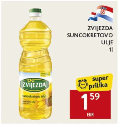 ZVIJEZDA Suncokretovo ulje 1l