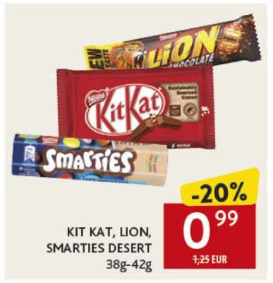 KIT KAT, LION, SMARTIES DESERT