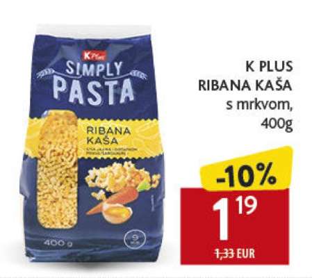 K PLUS RIBANA KAŠA s mrkvom, 400g