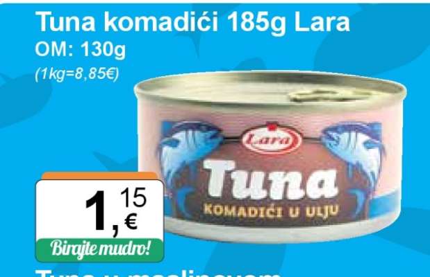 Tuna komadići 185g Lara