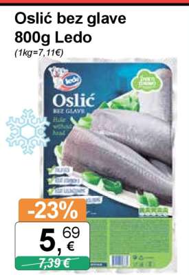 Oslić bez glave 800g Ledo