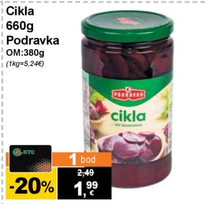 Cikla 660g Podravka