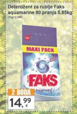 Deterdžent za rublje Faks aquamarine 90 pranja 5,85kg
