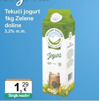 Tekući jogurt 1kg Zelene doline