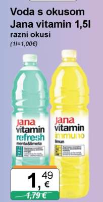 Voda s okusom Jana vitamin 1,5l