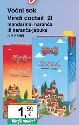 Voćni sok Vindi coctail 2l