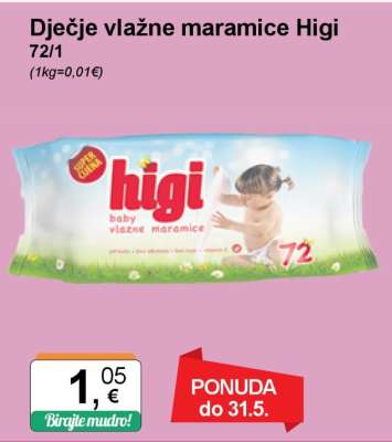 Dječje vlažne maramice Higi 72/1