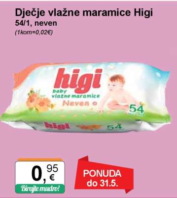 Dječje vlažne maramice Higi