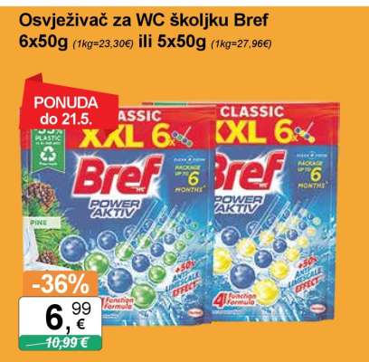 Osvježivač za WC školjku Bref 6x50g