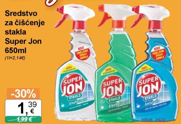 Sredstvo za čišćenje stakla Super jon 650ml