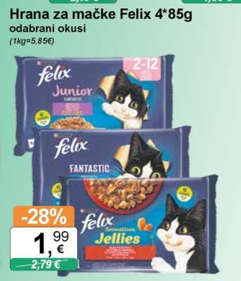 Hrana za mačke Felix 4*85g