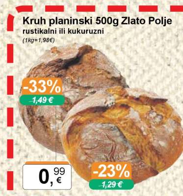 Kruh planinski 500g Zlato Polje