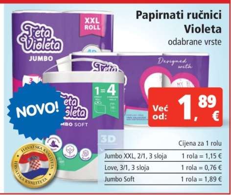 Papirnati ručnici Violeta