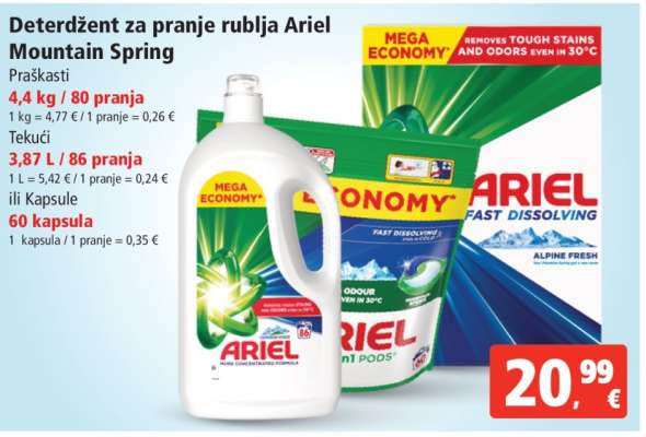 Deterdžent za pranje rublja Ariel Mountain Spring