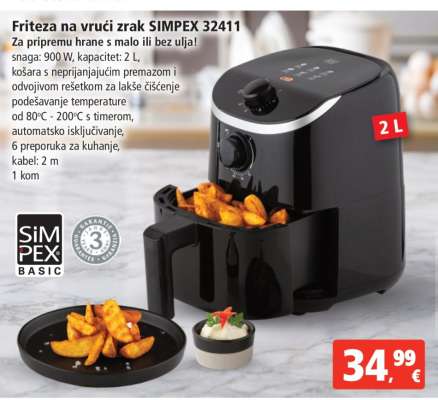 Friteza na vrući zrak SIMPEX 32411