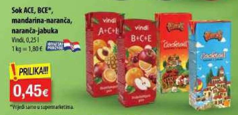 Sok ACE, BCE, mandarina-naranča, naranča-jabuka