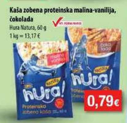 Kaša zobena proteinska malina-vanilija, čokolada