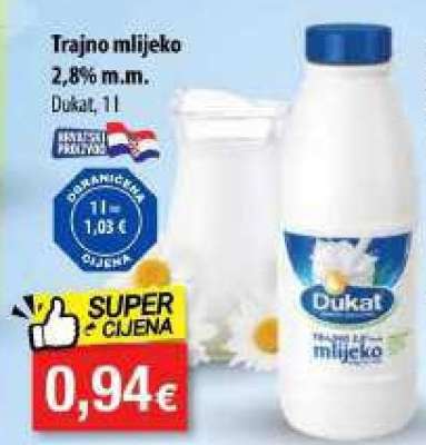 Trajno mlijeko 2,8% m.m.