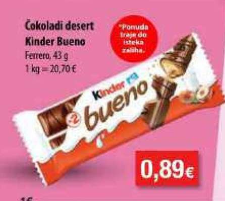 Čokoladi desert Kinder Bueno