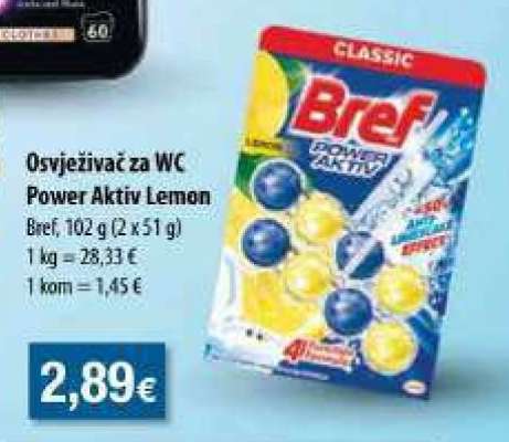 Osvježivač za WC Power Aktiv Lemon