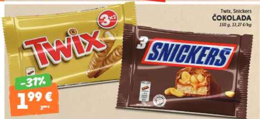 Twix, Snickers Čokolada