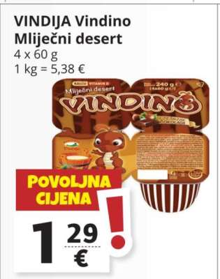 VINDIJA Vindino Mlječni desert