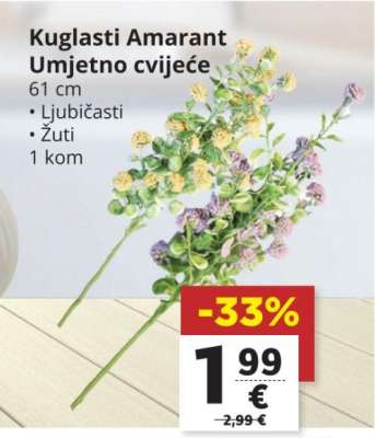 Kuglasti Amarant Umjetno cvijeće