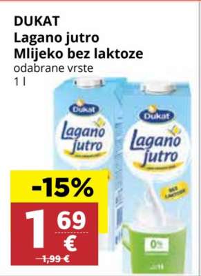 Dukat Lagano jutro Mlijeko bez laktoze