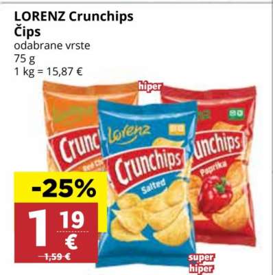 LORENZ Crunchips Čips