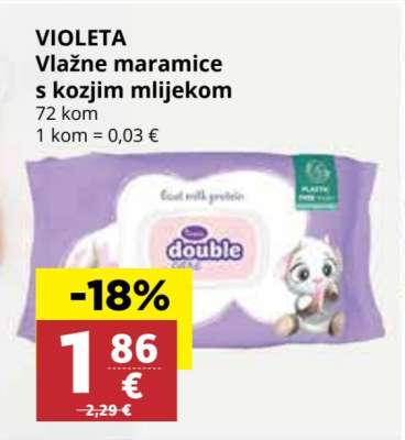 VIOLETA Vlažne maramice s kozjim mlijekom